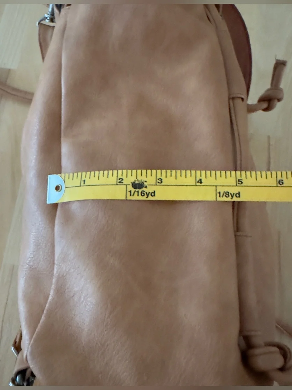 Roxy Brown Faux Leather Drawstring Backpack